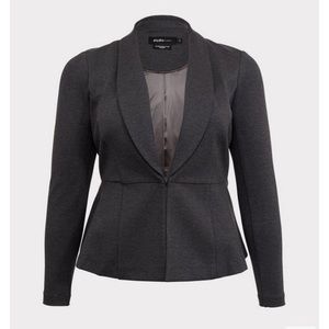 Torrid charcoal gray ponte peplum blazer